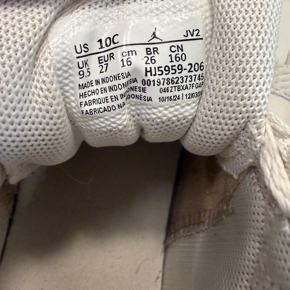 Nike Air Jordan 1 Mid SE Kids Tan Red Melting Swoosh HJ5959-206 Size 10C - Picture 7 of 7
